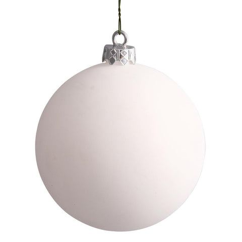 Matte White UV Resistant Commercial Drilled Shatterproof Christmas Ball Ornament 2.75" (70mm)