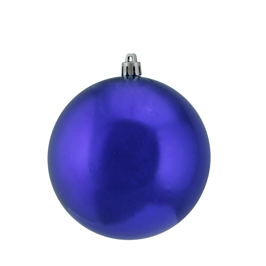 Shiny Cobalt Blue UV Resistant Commercial Shatterproof Christmas Ball Ornament 4" (100mm)