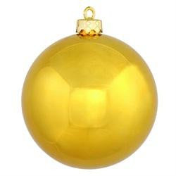 Shiny Antique Gold UV Resistant Commercial Shatterproof Christmas Ball Ornament 4" (100mm)