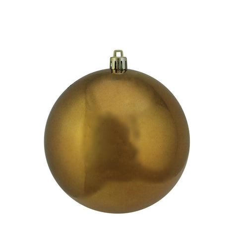 Shiny Copper Brown UV Resistant Commercial Shatterproof Christmas Ball Ornament 4" (100mm)