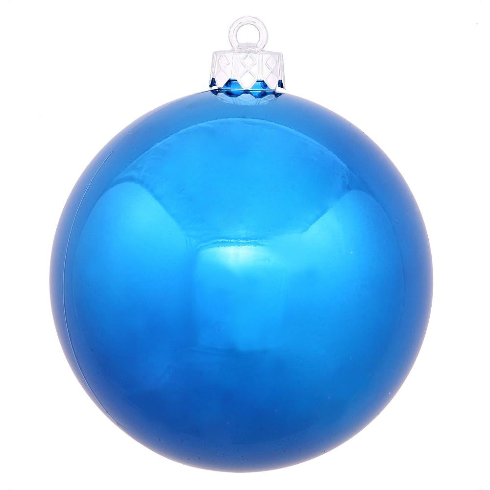 Shiny Blue UV Resistant Commercial Drilled Shatterproof Christmas Ball Ornament 2.75" (70mm)