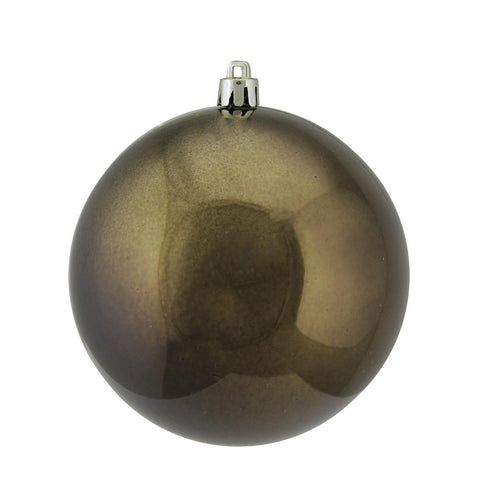 Shiny Chocolate Brown UV Resistant Commercial Shatterproof Christmas Ball Ornament 4" (100mm)