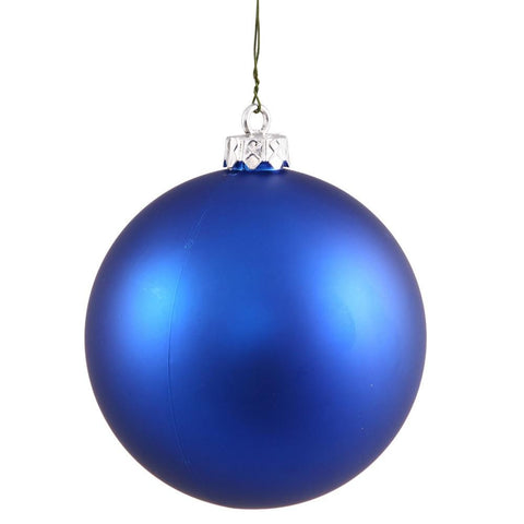 Matte Blue UV Resistant Commercial Drilled Shatterproof Christmas Ball Ornament 2.75" (70mm)