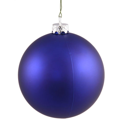 Cobalt Matte UV Resistant Commercial Drilled Shatterproof Christmas Ball Ornament 2.75" (70mm)