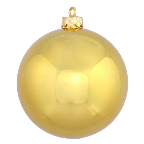 Shiny Gold UV Resistant Commercial Drilled Shatterproof Christmas Ball Ornament 2.75" (70mm)