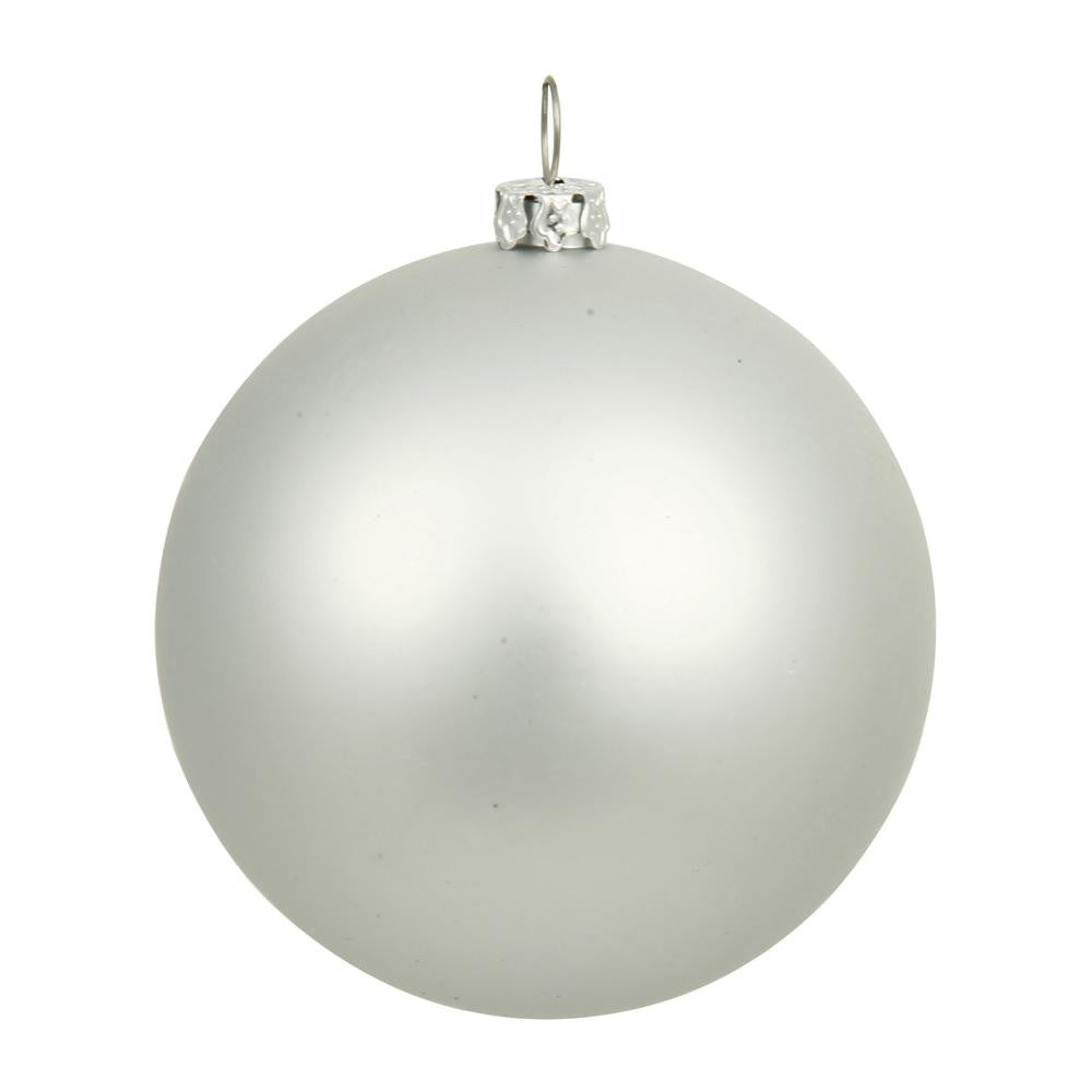 Matte Silver UV Resistant Commercial Shatterproof Christmas Ball Ornament 4" (100mm)