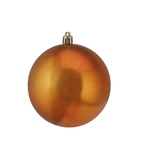 Shiny Burnt Orange UV Resistant Commercial Shatterproof Christmas Ball Ornament 4" (100mm)