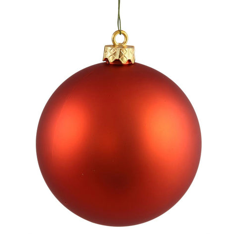 Matte Burnt Orange UV Resistant Commercial Shatterproof Christmas Ball Ornament 4" (100mm)