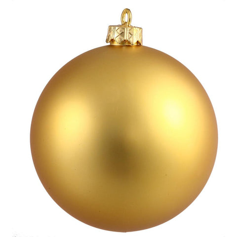 Matte Antigue Gold UV Resistant Commercial Shatterproof Christmas Ball Ornament 4" (100mm)