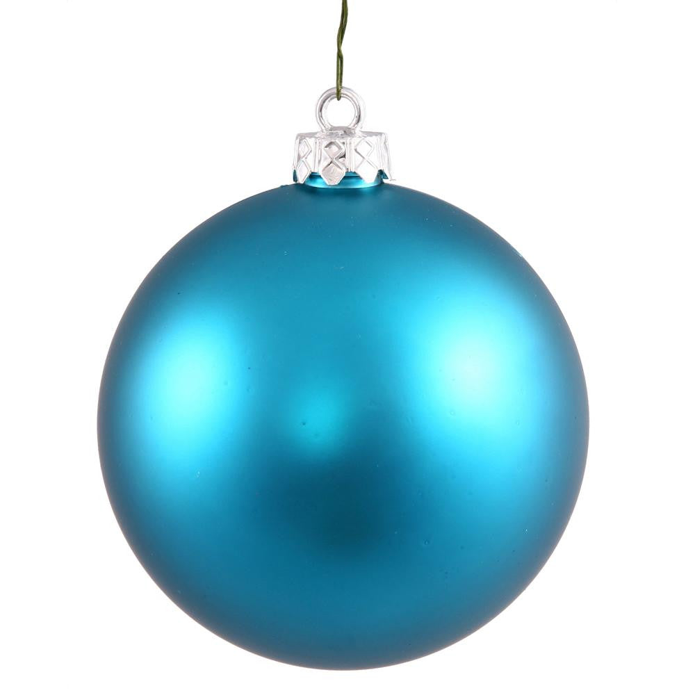 Matte Turquoise Blue UV Resistant Commercial Shatterproof Christmas Ball Ornament 4" (100mm)