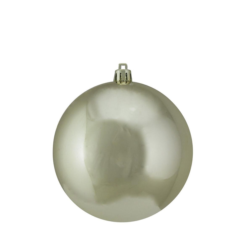 Shiny Champagne UV Resistant Commercial Shatterproof Christmas Ball Ornament 4" (100mm)