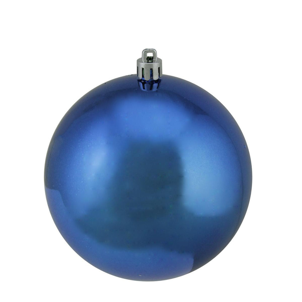 Shiny Lavish Blue UV Resistant Commercial Shatterproof Christmas Ball Ornament 4" (100mm)