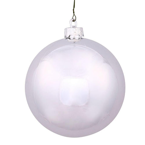 Shiny Silver UV Resistant Commercial Drilled Shatterproof Christmas Ball Ornament 2.75" (70mm)