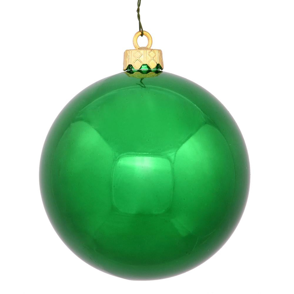 Shiny Green UV Resistant Commercial Shatterproof Christmas Ball Ornament 4" (100mm)