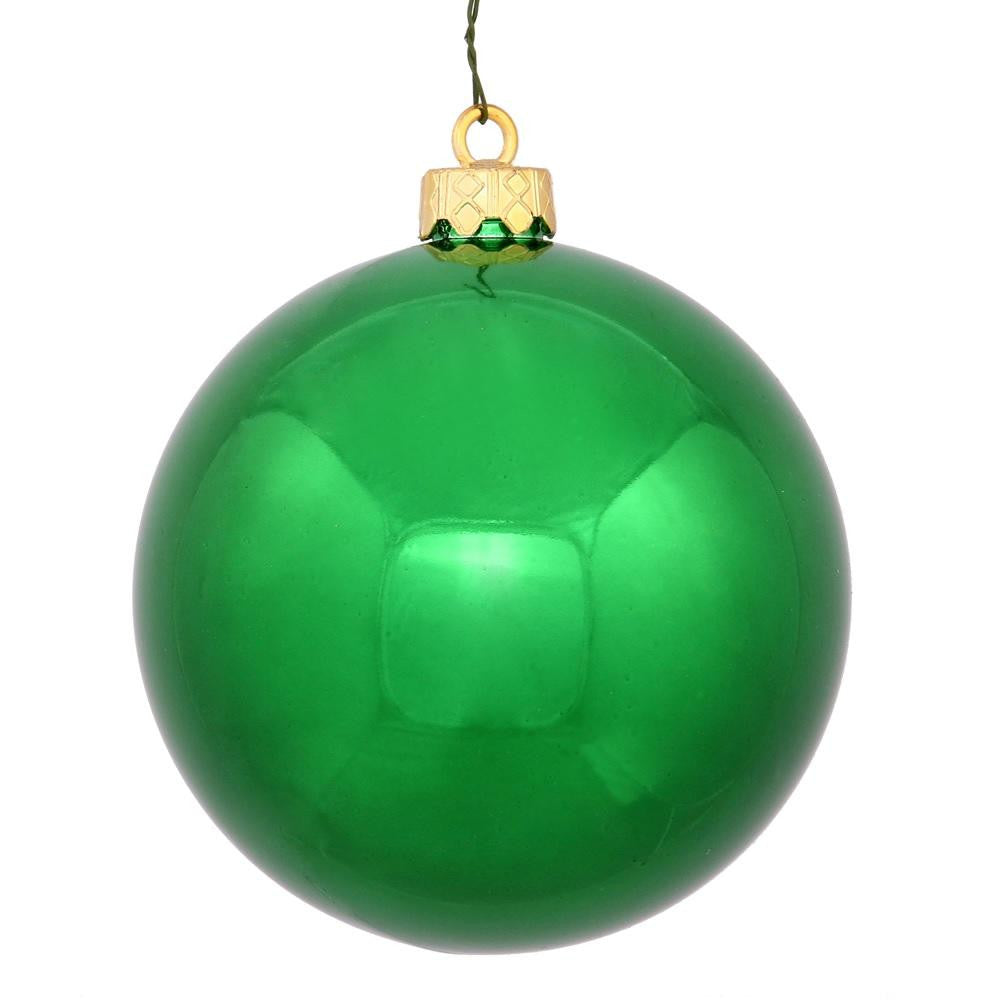 Shiny Green UV Resistant Commercial Drilled Shatterproof Christmas Ball Ornament 2.75" (70mm)