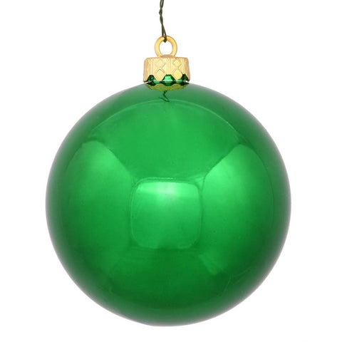 Shiny Green UV Resistant Commercial Drilled Shatterproof Christmas Ball Ornament 2.75" (70mm)