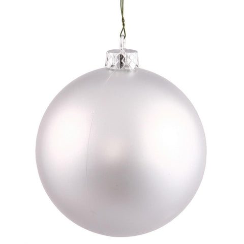 Matte Silver UV Resistant Commercial Drilled Shatterproof Christmas Ball Ornament 2.75" (70mm)