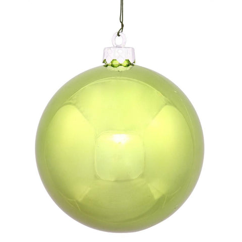 Shiny Lime UV Resistant Commercial Drilled Shatterproof Christmas Ball Ornament 2.75" (70mm)