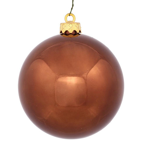 Shiny Chocolate UV Resistant Commercial Drilled Shatterproof Christmas Ball Ornament 2.75" (70mm)