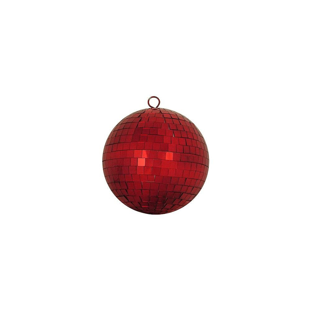 Red Hot Mirrored Glass Disco Ball Christmas Ornament 5.5" (140mm)