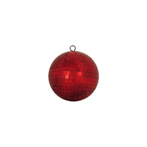 Red Hot Mirrored Glass Disco Ball Christmas Ornament 5.5" (140mm)