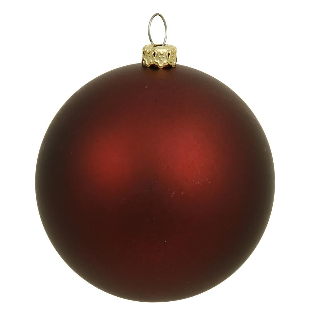 Matte Burgundy UV Resistant Commercial Drilled Shatterproof Christmas Ball Ornament 8" (200mm)