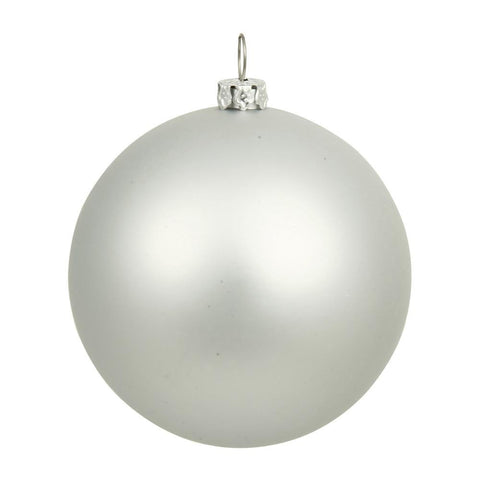 Matte Silver UV Resistant Commercial Drilled Shatterproof Christmas Ball Ornament 8" (200mm)