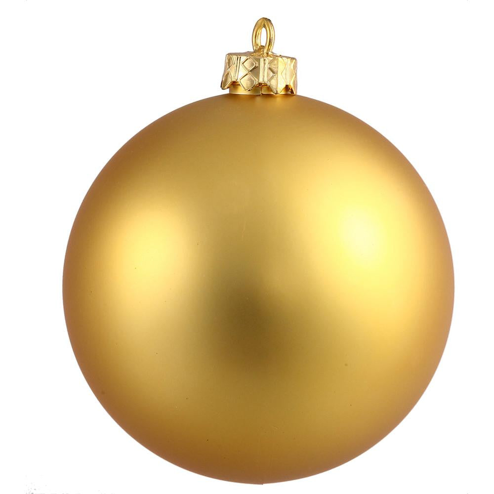 Matte Gold UV Resistant Commercial Drilled Shatterproof Christmas Ball Ornament 10" (250mm)