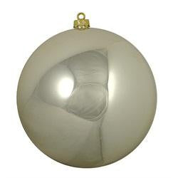 Shiny Champagne UV Resistant Commercial Drilled Shatterproof Christmas Ball Ornament 10" (250mm)