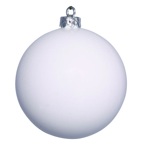 Shiny White UV Resistant Commercial Drilled Shatterproof Christmas Ball Ornament 15.75"(400mm)