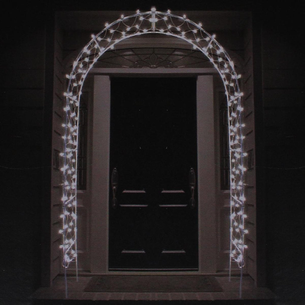 8' Lighted Entryway Front Door Archway Christmas Yard Art Decoration - Clear Lights