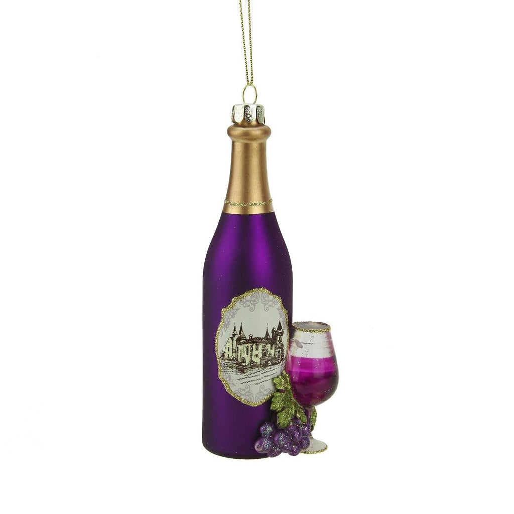 5.75" Tuscan Winery Grape Wine Glass Bottle Christmas Ornament