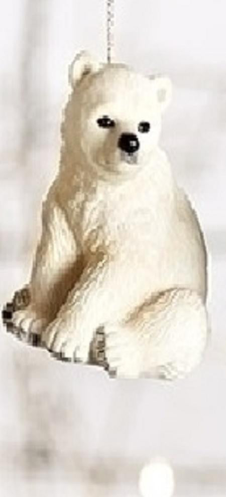 3" Wild Baby White Polar Bear Decorative Christmas Ornament