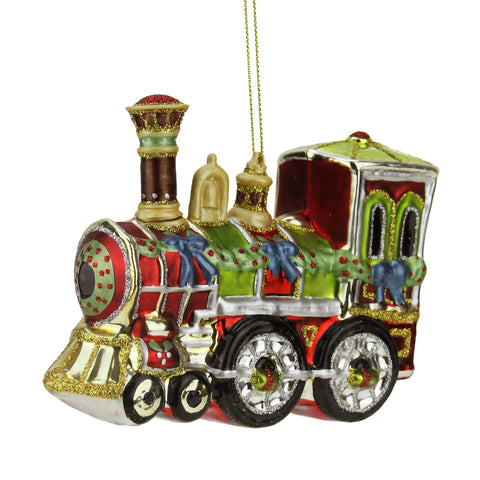 4" Multi-Color Glass Train Decorative Christmas Ornament