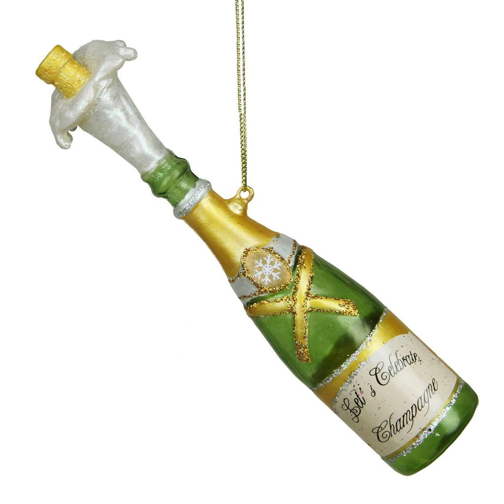 7" Happy Hour Popped Cork Champagne Bottle Christmas Ornament