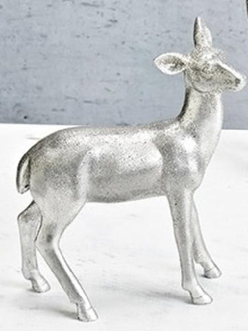 7" Vintage Silver Doe Deer Decorative Christmas Table Top Figure