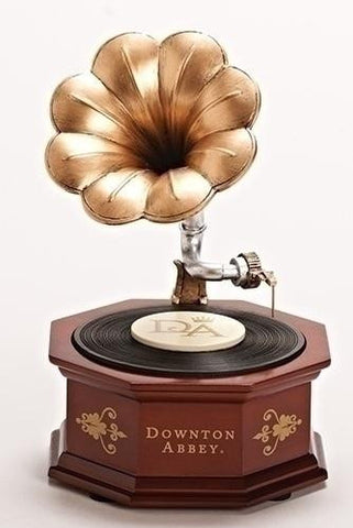 8.75" Downton Abbey Animated Musical Vintage Phonograph Table Top Decoration