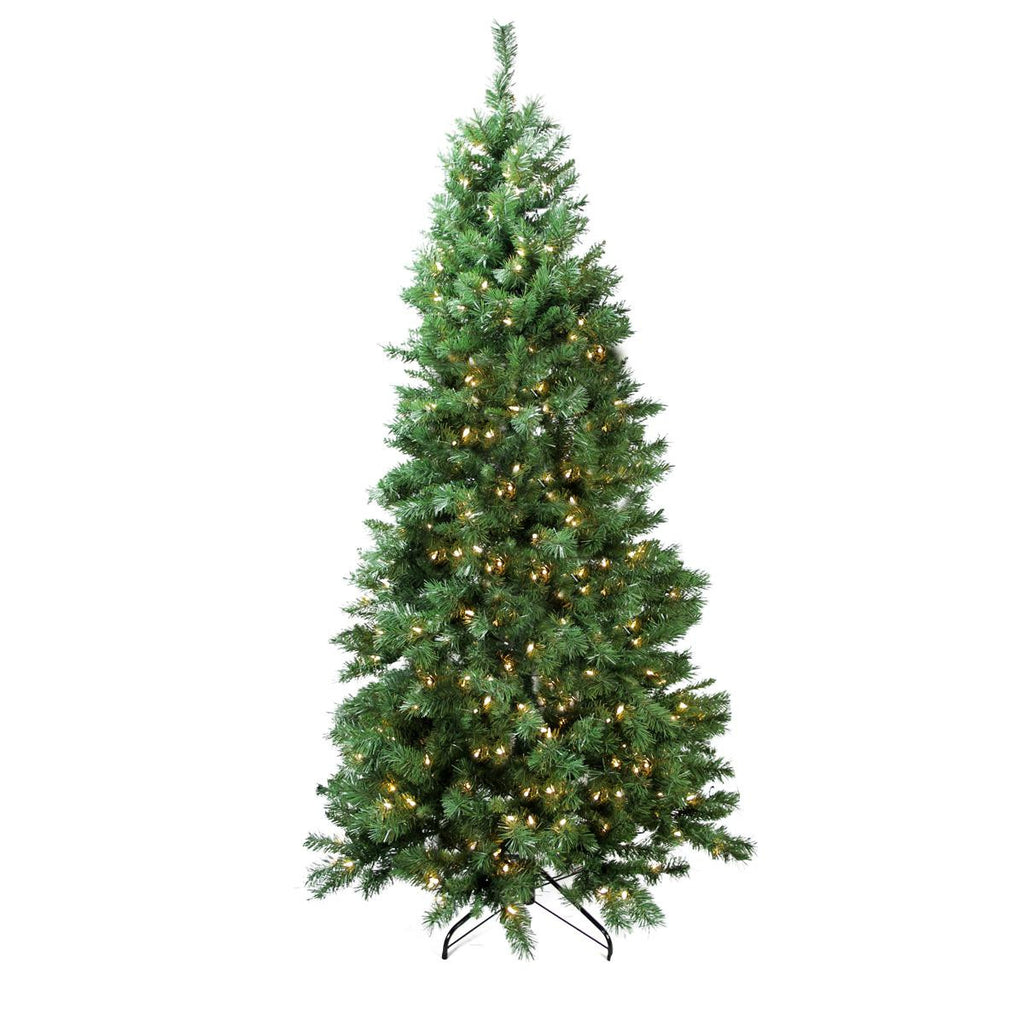 7' Pre-Lit Single Plug Slim Glacier Pine Artificial Christmas Tree - Multi-Function LED Lights