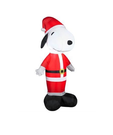 3.5' Inflatable Peanuts LED Lighted Snoopy Santa Claus Christmas Yard Art Decoration