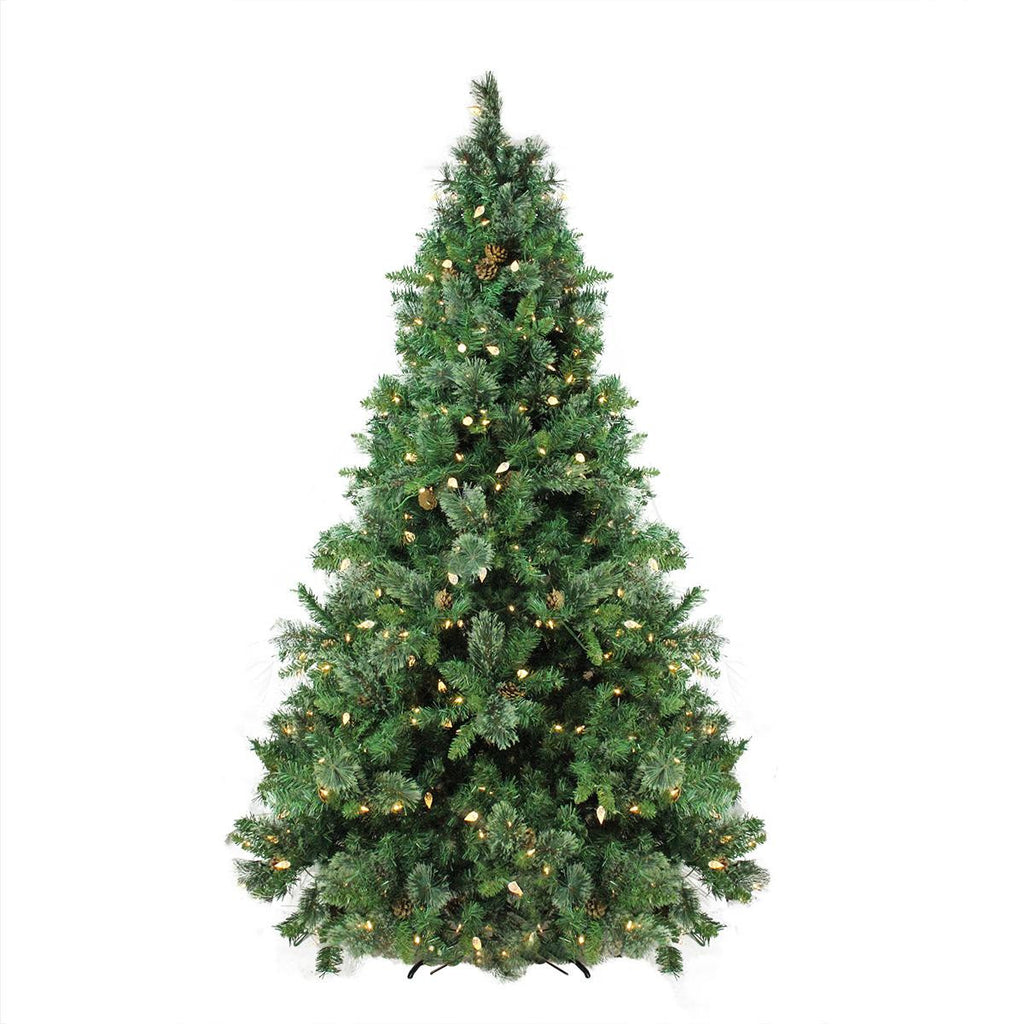 7.5' Pre-Lit Single Plug Mixed Cashmere Pine Self Shape Artificial Christmas Tree - Warm White LED Lights