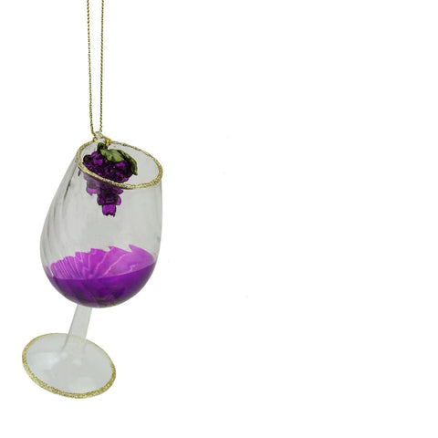 4.25" Tuscan Winery Purple Wine Glass Christmas Ornament