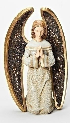 8" Joseph's Studio Praying Angel with Mosaic Wings Table Top Christmas Decoration