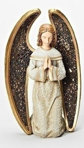 8" Joseph's Studio Praying Angel with Mosaic Wings Table Top Christmas Decoration