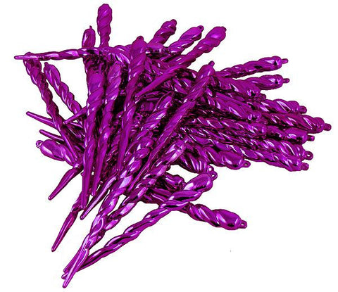 Club Pack of 36 Pink Magenta Shatterproof Icicle Christmas Ornaments 5"