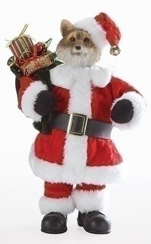 10" Multi-Colored Santa Fox with Satchel Decorative Christmas Table Top Decoration