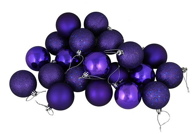 24ct Cobalt Blue Shatterproof 4-Finish Christmas Ball Ornaments 2.5" (60mm)