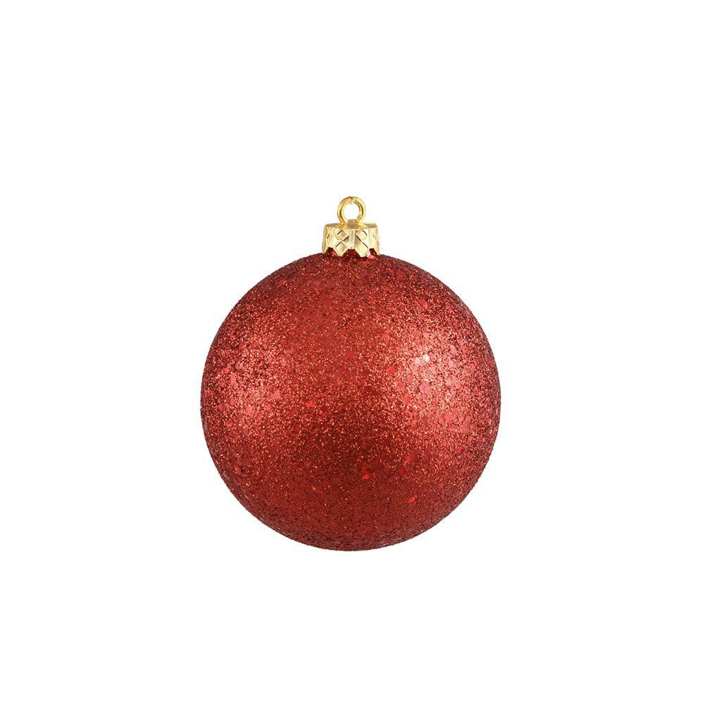 Shatterproof Red Holographic Glitter Christmas Ball Ornament 6" (150mm)