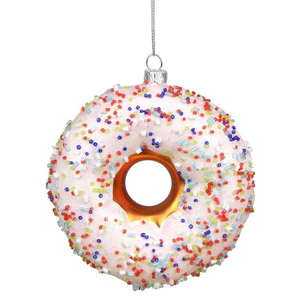 4" Dessert Delight Glazed & Sprinkled Round Doughnut Christmas Ornament