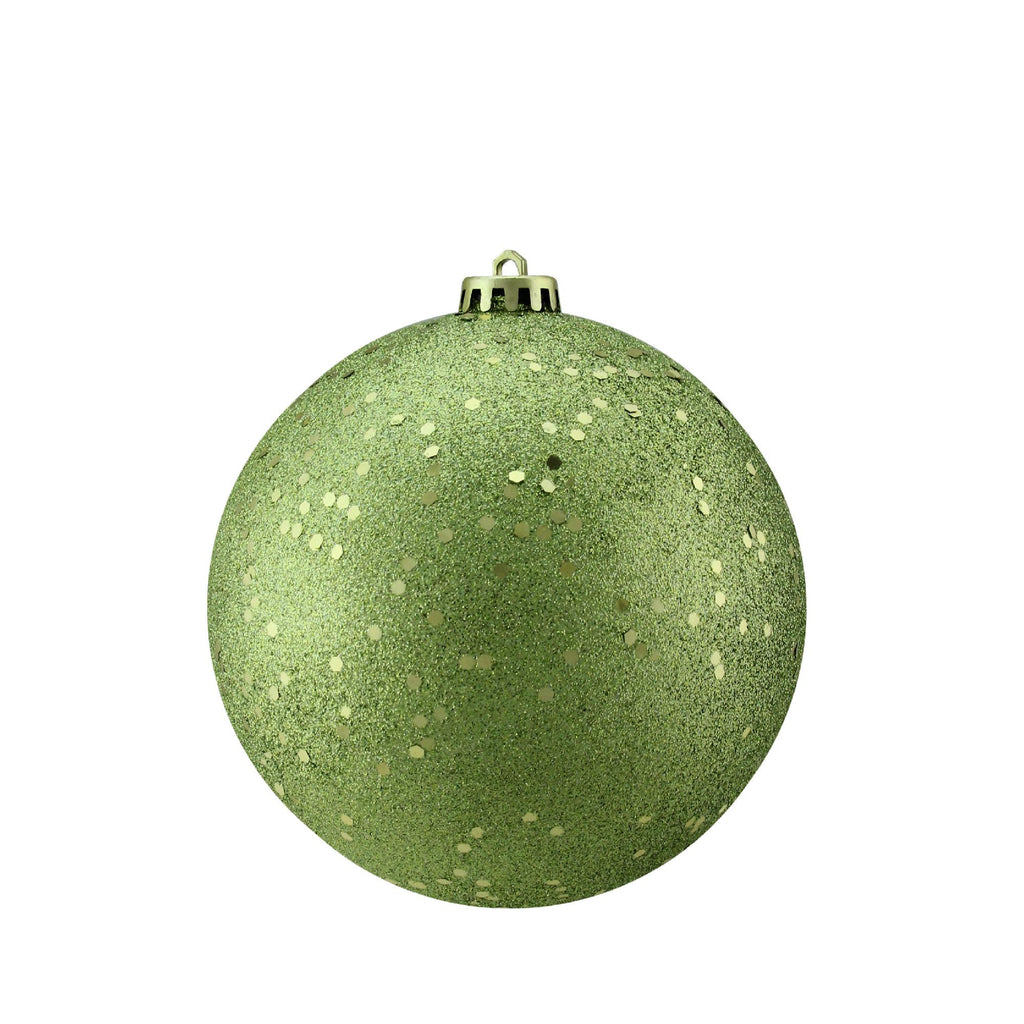 Green Kiwi Holographic Glitter Shatterproof Christmas Ball Ornament 6" (150mm)