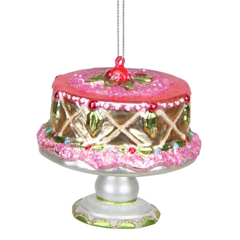 3" Dessert Delight Glass Cake On Serving Plate Christmas Ornament